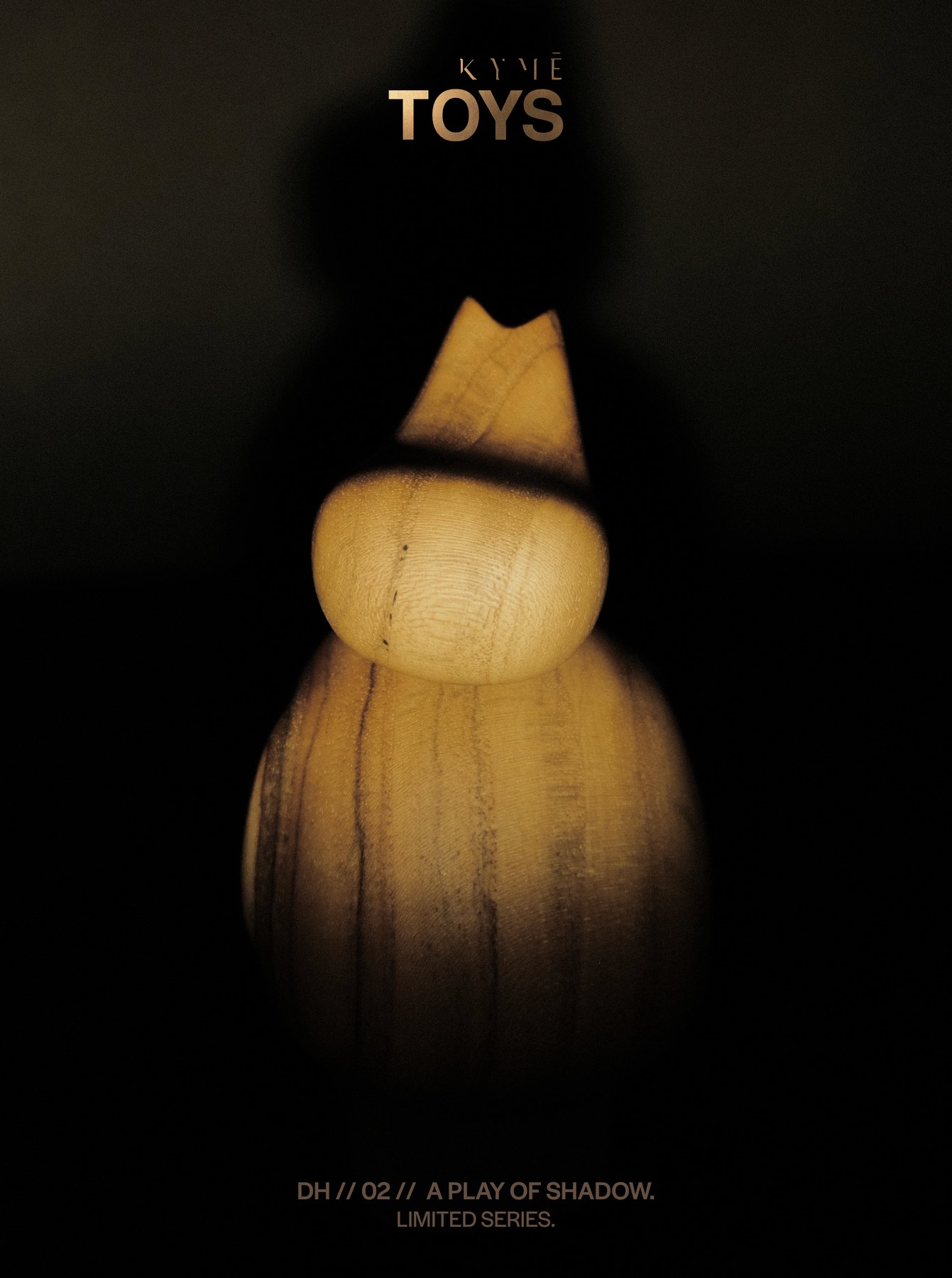 Flitch & Grain × Kyme Toys — a wood D’HiPPO lit from behind